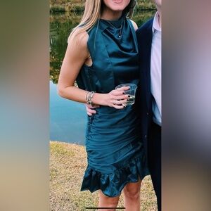 Teal Sleeveless cocktail dress